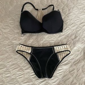 Victoria Secret black with knitted beige detail